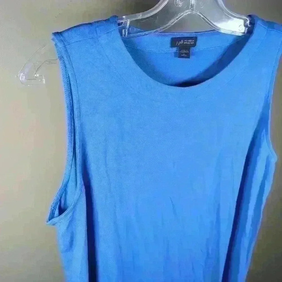 J.JILL Stretch Maxi "Wearever Collection" Hi-Low Tank Dress Morning Dew Blue - L - Picture 2 of 9